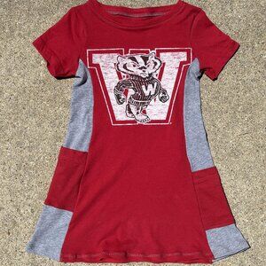 Univeristy of Wisconsin Madison Badgers Handmade toddler 3t tunic t shirt dress